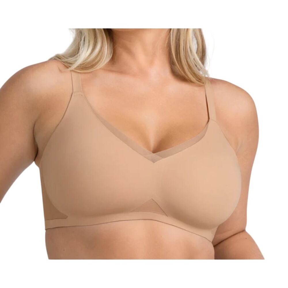 Honeylove CrossOver Bra Sand Womens 1X Wire Free Bra